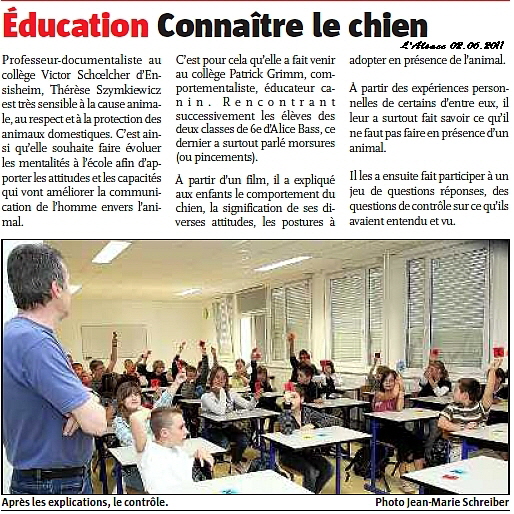 Connatre le chien au collge d'Ensisheim 