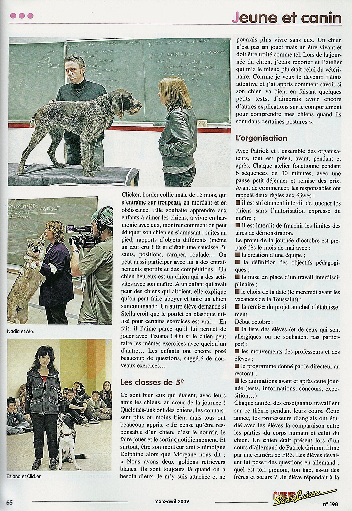 Chien au collge Sans Laisse 2009 